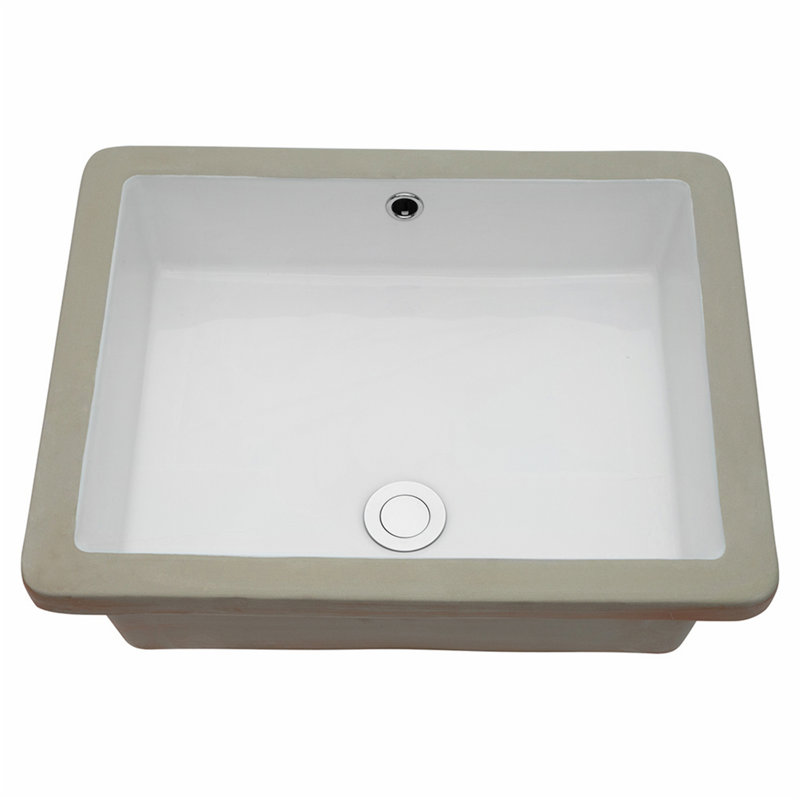 Classic Design Rectangular Sink, Undermount Bathroom Sink With Overflow