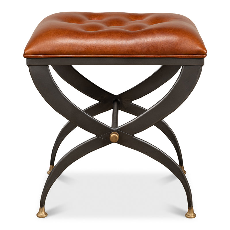 Leather Accent Stool