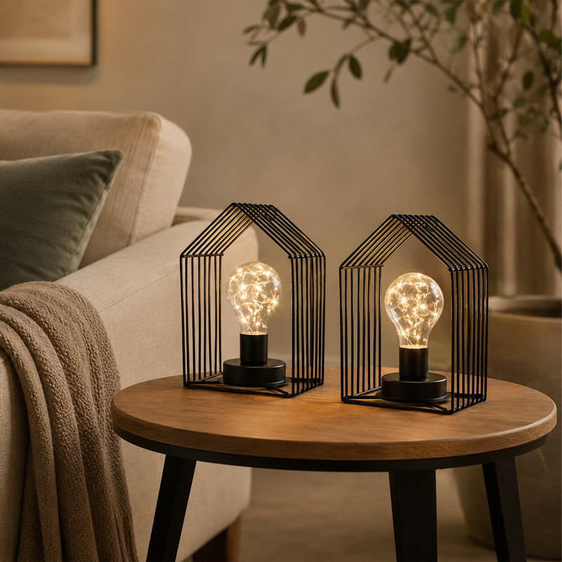 Lampe de table d'extérieur à pile 7 po