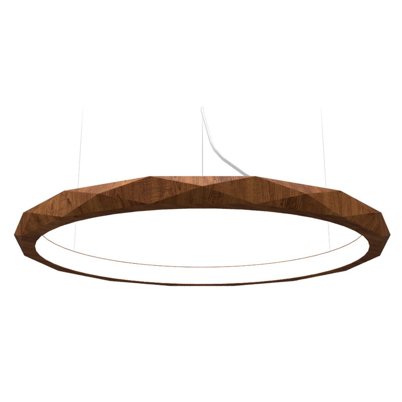 1 - Light LED Pendant, Imbuia, 4.68" H x 39" W x 39" D