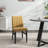 Roundhill Furniture Edo 5-Piece Dining Set, Round Trestle Table And 4 Upholstered Chairs, Gray And  Yellow-241755315