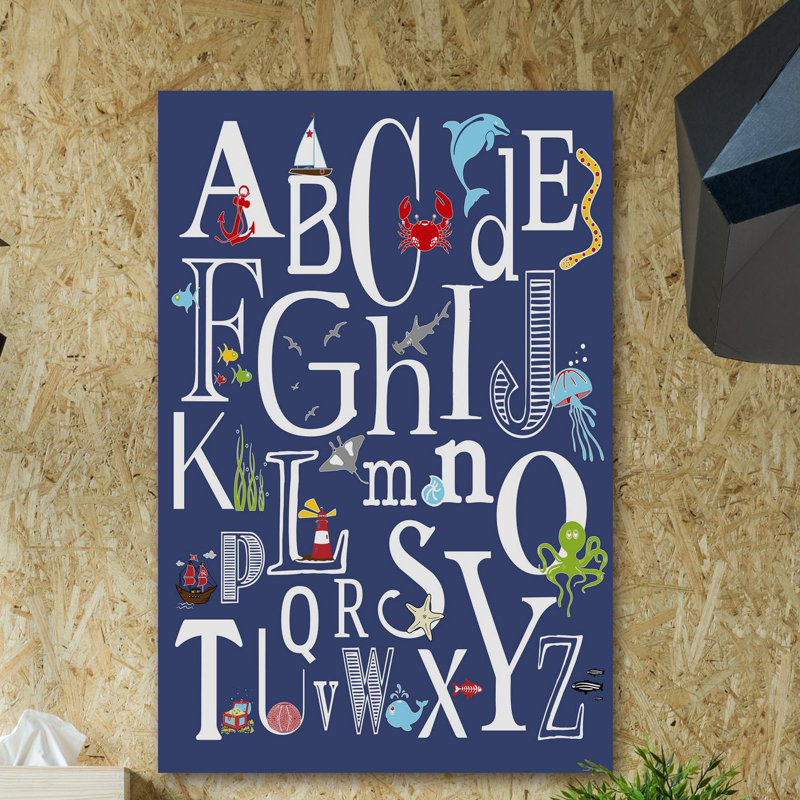 «Abc Nautical Navy», reproduction sur toile tendue, H 30 po x l 20 po x P 1,5 po