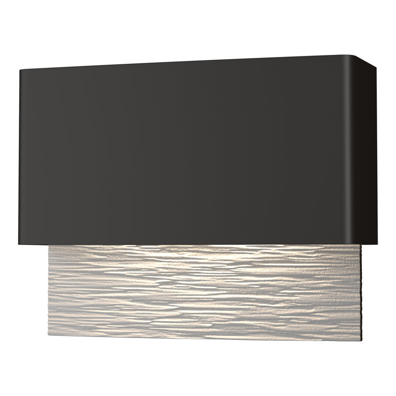 Stratum Integrated LED Outdoor Flush Mount, Coastal Oil Rubbed Bronze, 7.4" H x 9.5" W x 3.7" D, Coastal White