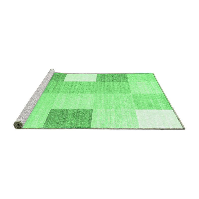 Washable Checkered Indoor Rug, Square 5'