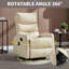 Fauteuil inclinable manuel pivotant en similicuir avec massage et chaleur-2087331288