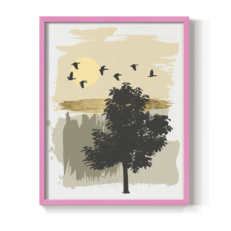 «LeavingHome», reproduction encadrée - bois massif, H 21 po x l 17 po, Rose