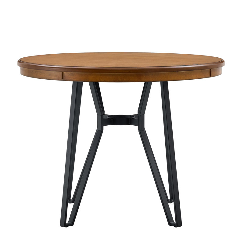 Ensemble de bar rond 3 pièces Jeffers, Marron clair, Noir, noir, noir, noir