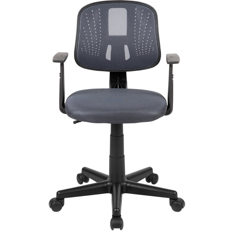 Flash Fundamentals Mid-Back Mesh Swivel Task Office Chair with Pivot Back, Yes, Grey