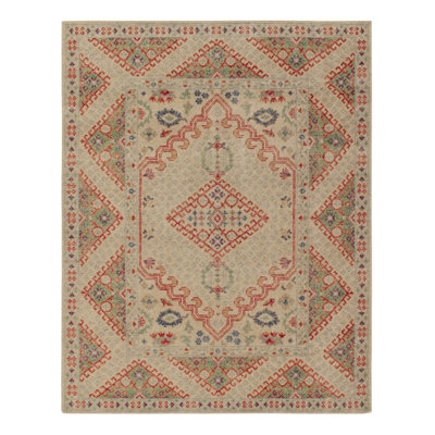 Homage One-of-a-Kind Rectangle 6'3" X 8' No Wool Area Rug Green/Red/Brown