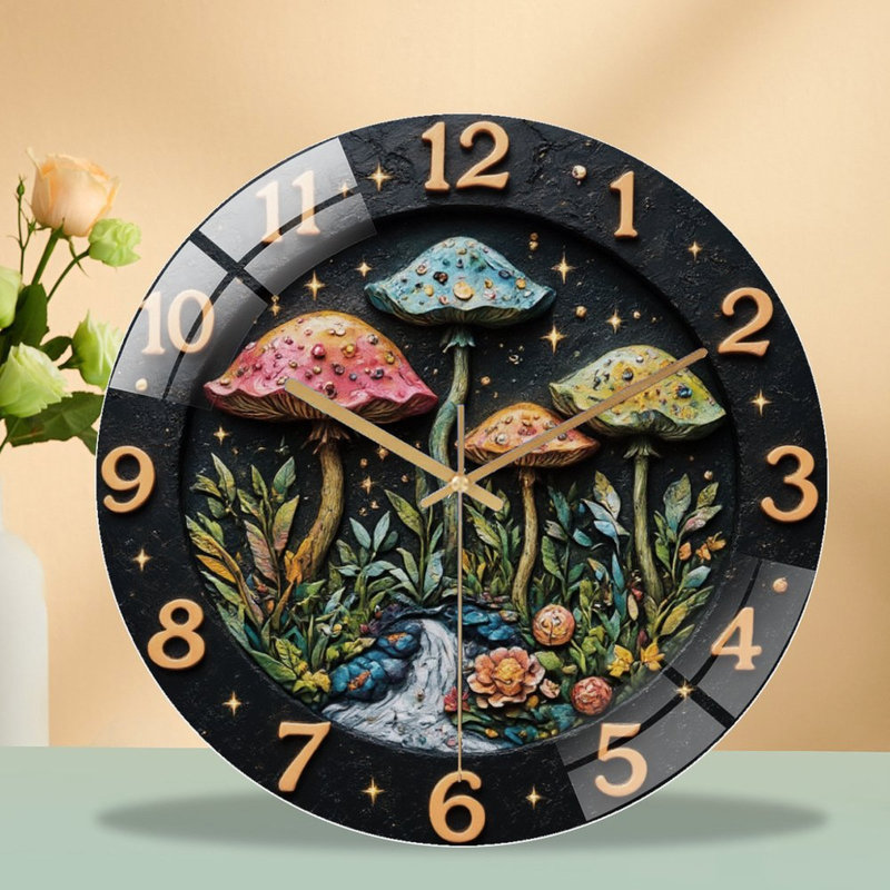 Horloge murale champignon