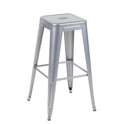 Tabourets de bar en métal sans dossier avec assemblage sans outil et conception peu encombrante