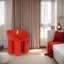 Chaise longue simple en fibre de verre simple rouge