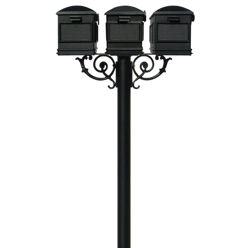 Hanford Aluminum Post Mounted Mailbox, Yes