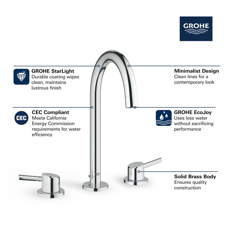 Concetto™ Widespread Bathroom Faucet with Drain Assembly, Brushed Nickel Infinity