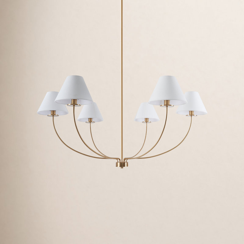 6-Light Oversize 47 inches Dimmable Classic Chandelier , Brass