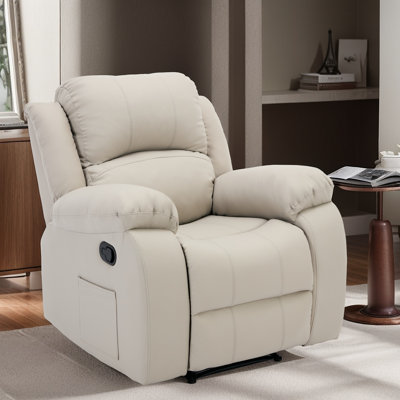Albia Faux Leather Manual Recliner With Overstuffed Arm And Back by Latitude Run
