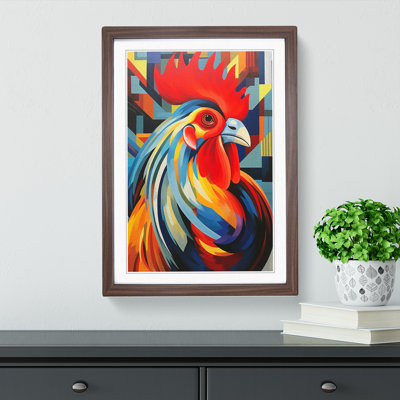 Rooster Constructivism 1 Piece Single Picture Frame Wall Art