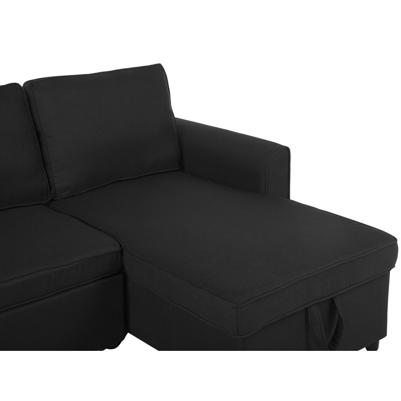 Casanova 3 Seater Sofa Bed, Black