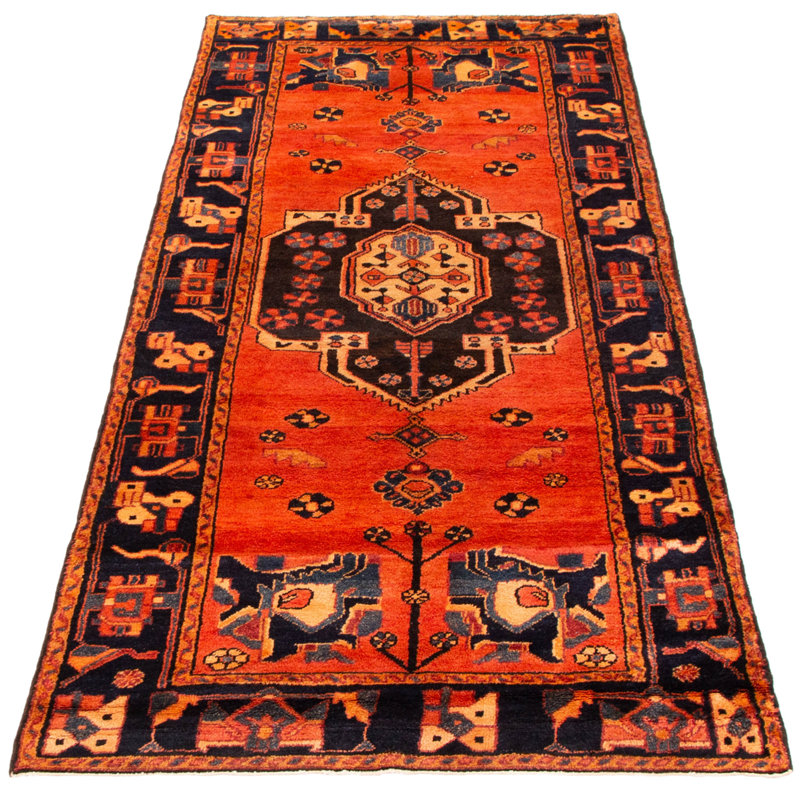 Tapis de couloir unique en laine noué à la main 4 pi 3 po x 9 pi 10 po nouvel âge Jesse-James