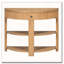 Console cannelée demi-lune avec tiroir et tablettes-600970651