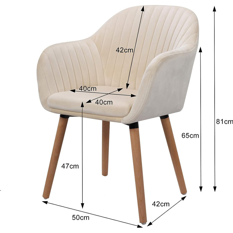 Avila 44 cm H Velvet Armchair, Cream