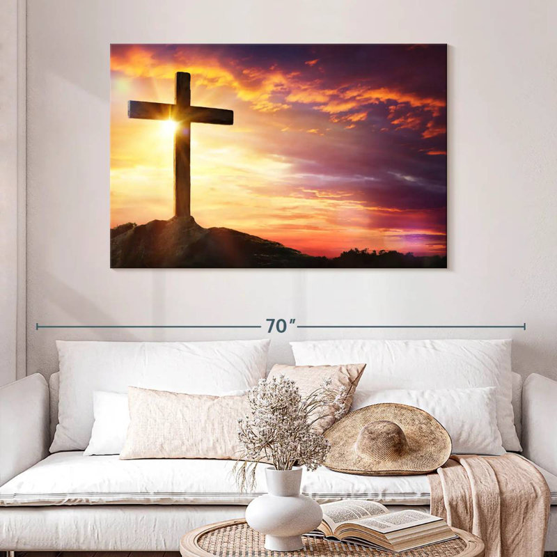 Adella Sunset With Cross, 32" H x 48" W