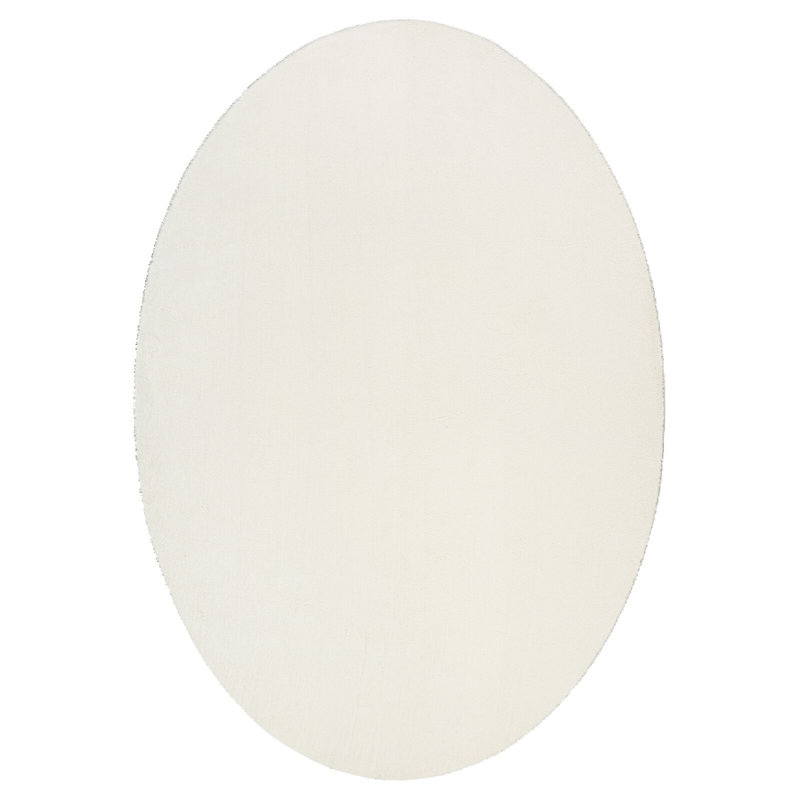 Rugs Cream Area Rug, Oval 120 x 170 cm, Polyester