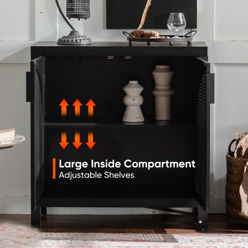 Black Buffet Cabinet with Storage, Accent Sideboard with, Credenza, Console Table, Coffee Bar Table with Adjustable Shelves for Living Room, Dining Room, Kitchen and Hallway