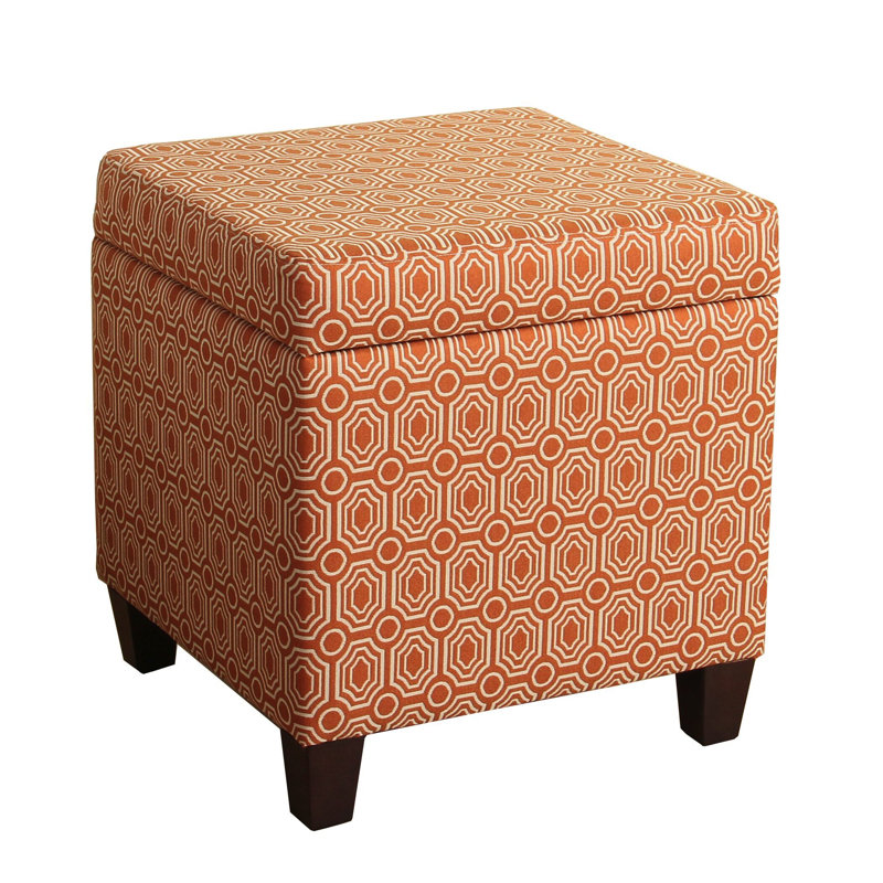 Rummond Upholstered Ottoman, Orange