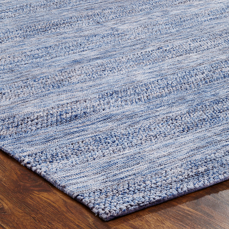 Regalado Striped Area Rug in Blue, Rectangle 2' x 3'