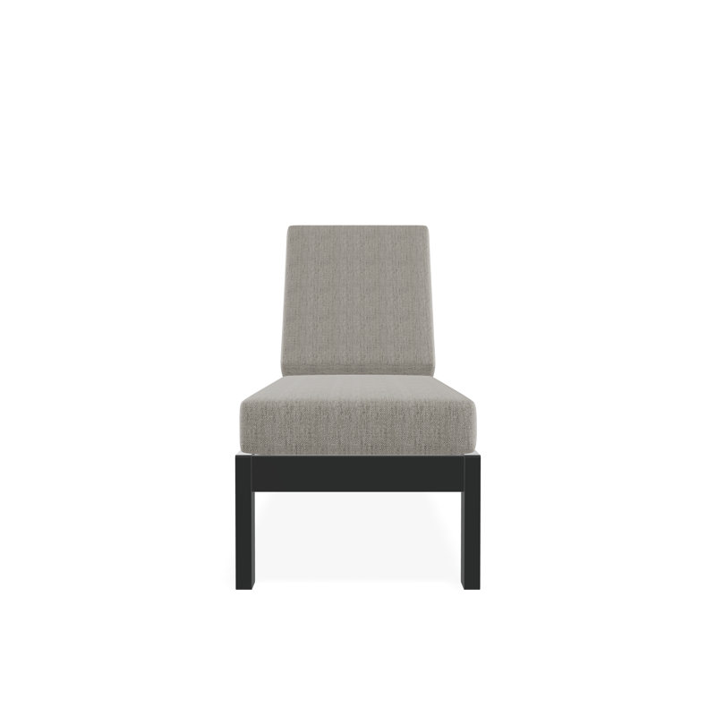 Chaise longue sans accoudoirs en polyester à 3 positions Leeward, Graphite, Chaume de chaume