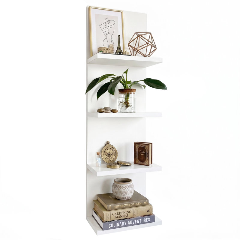 4-tier Floating Wall Shelf, White