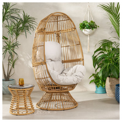 Fauteuil d'extérieur pivotant avec coussin Reseda