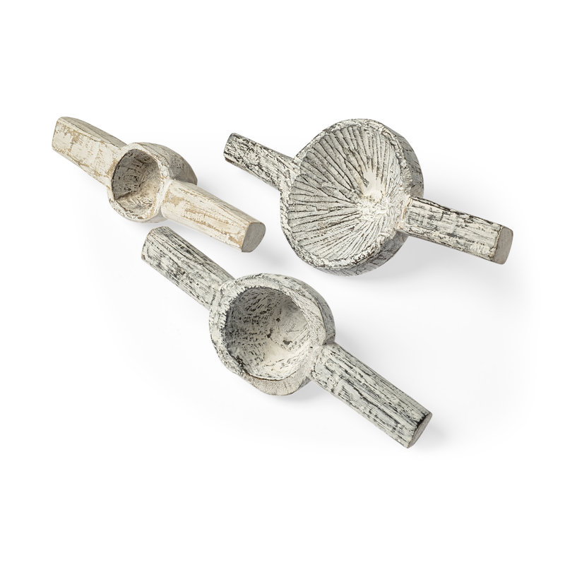 Oro Set Of 3 (Black), White Washed