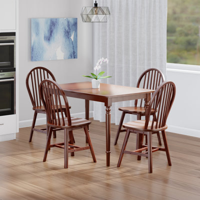Gailann Dining Table With Windsor Chairs, Walnut