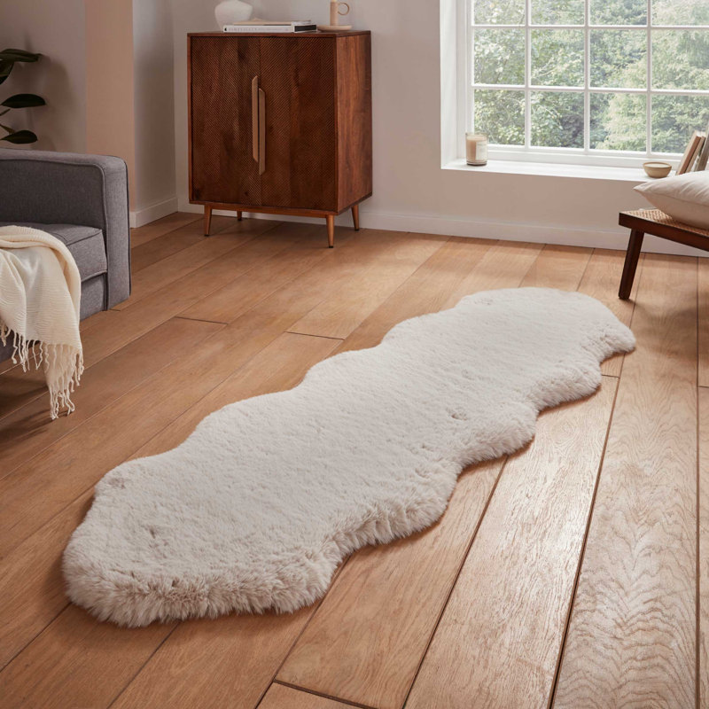 Lehi area rug Table Tufted Sheepskin Beige, Novelty 60 x 180cm