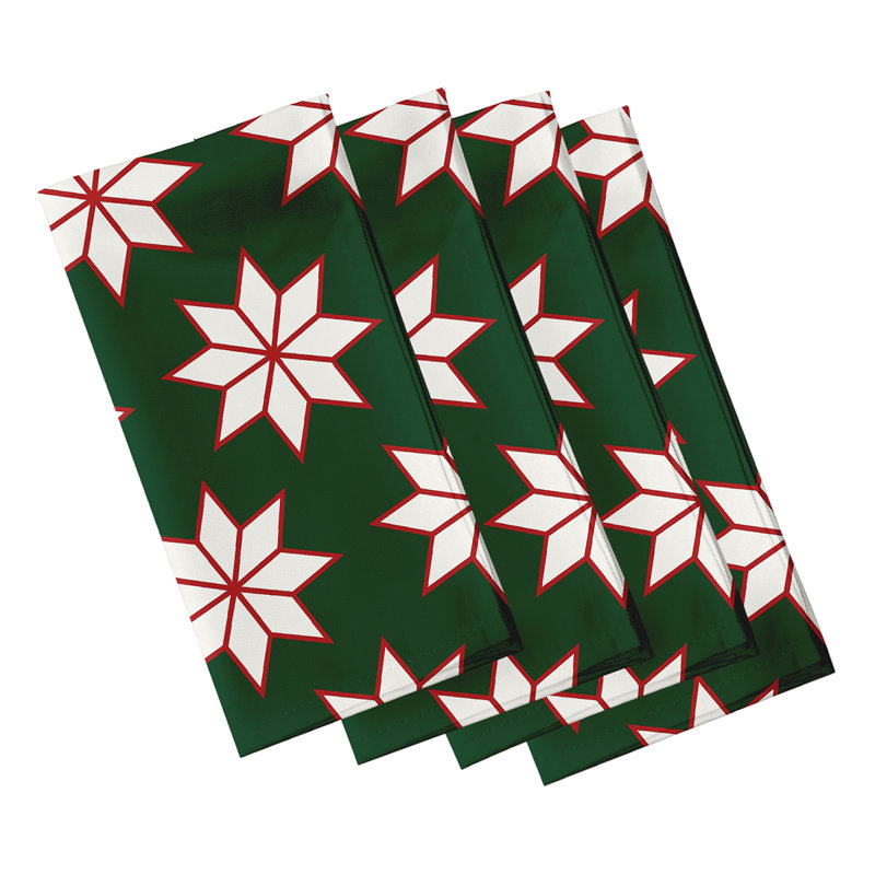 Claire-Louise Christmas Stars  Napkins, Green