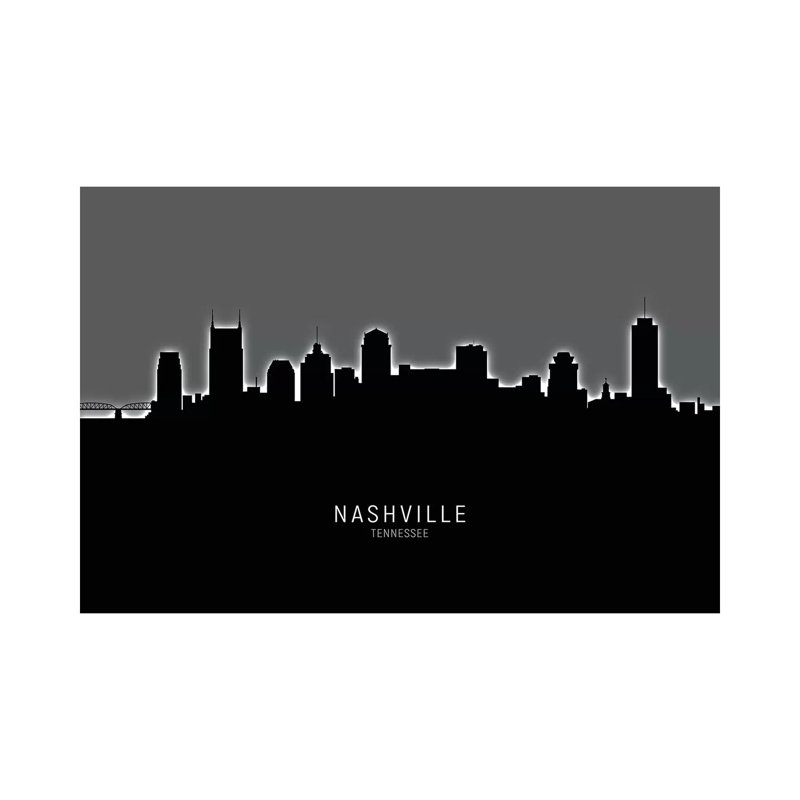 Nashville Tennessee Skyline by Michael Tompsett - Wrapped Canvas Print, 66.04 cm H x 45.72 cm W x 3.175 cm D