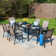 Basima Metal Patio Dining Set with Extendable Rectangular Table