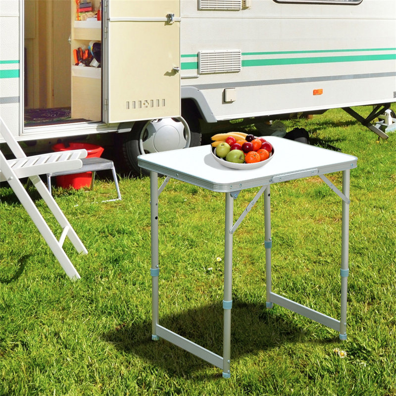 Versatile Folding Table For Indoor And Outdoor Use, With Adjustable Height And Portable Design, 25.2" H x 24" L x 18" D