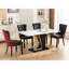 Chaises de salle à manger classiques de luxe, revêtues de PU et de velours, pieds en bois avec garniture cloutée, ensemble de 2, noir et bordeaux, SW2101BW. Chaises hautes modernes (lot de 2), revêtues.