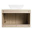 Meuble-lavabo de salle de bain avec lavabo en céramique. Armoire fonctionnelle 30 po, à fixation murale, blanche, à fermeture en douceur, 30 po - Espace de fermeture silencieux