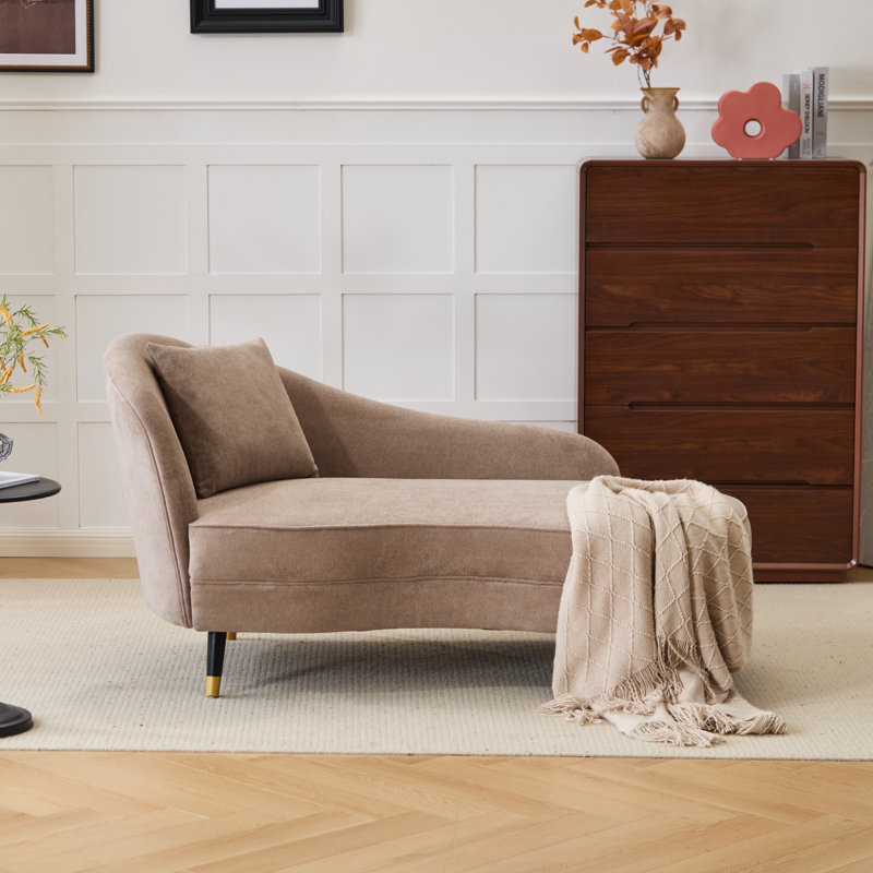 Chaise longue rembourrée avec coussin lombaire Montclair, Velours Nomad