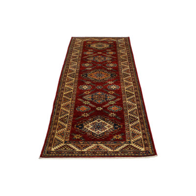 3x8 Red and Ivory Kazak Tribal Runner