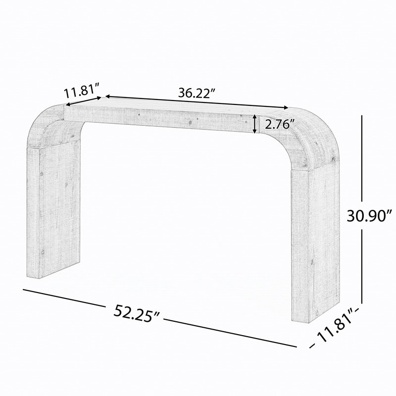 Wood 52'' Console Table, 30.9" H x 52.25" W x 11.81" D, Natural
