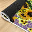 Tapis d'intérieur mauve lavable à la machine, tournesols et fleurs-1854401623