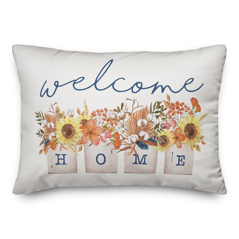 Housse et insert pour coussin rectangulaire Welcome Home Plants