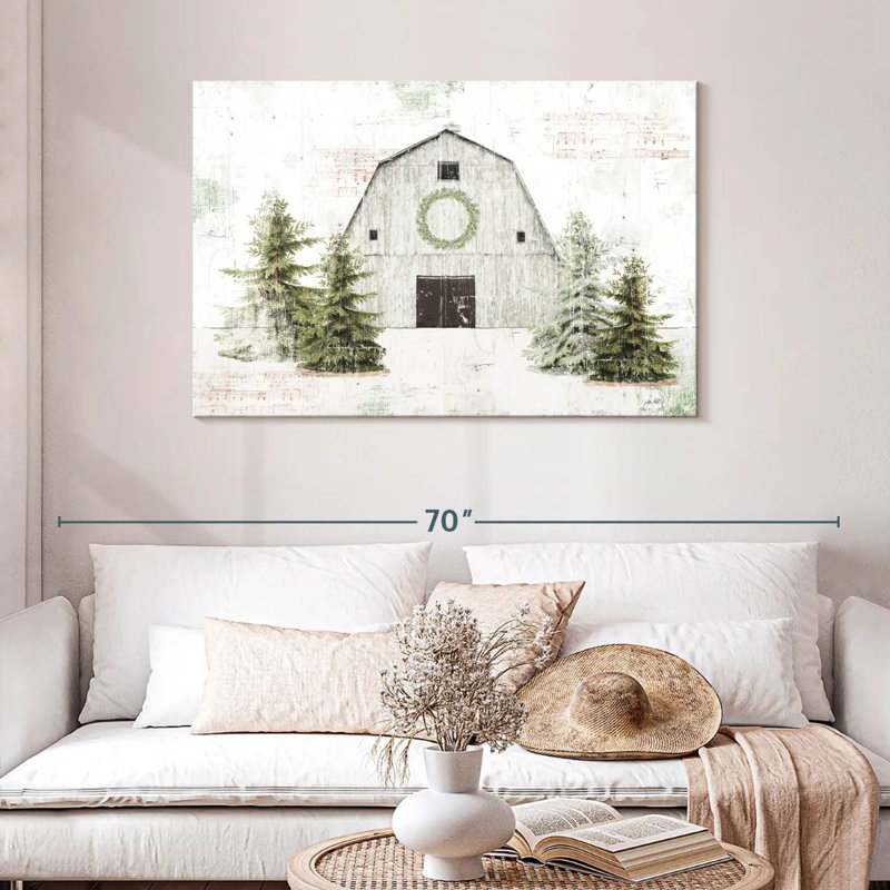 Lilie Wooded Holiday Barn, H 30 po x l 45 po