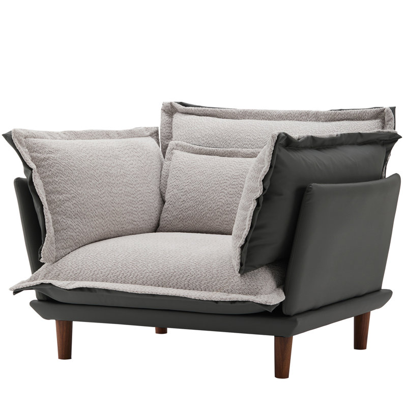 Comfortable Oversized Armchair for Various Rooms with Stylish Design, Blue Gray