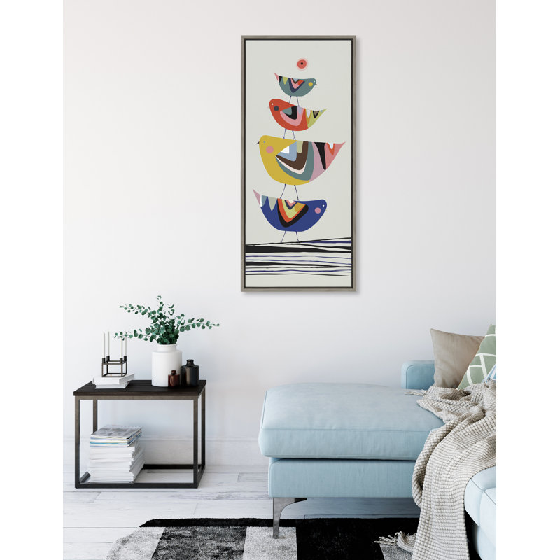 «The Family Tree» par Rachel Lee 3 Birdies Studio, reproduction d'art sur toile encadrée, H 40 po x l 18 po, Gris